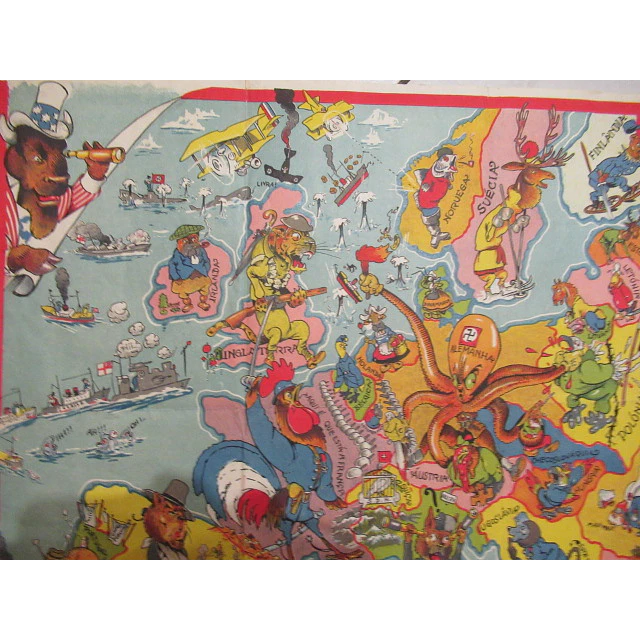 Mapa Cómico Da Europa(Guerra 1940) Carlos Ribeiro