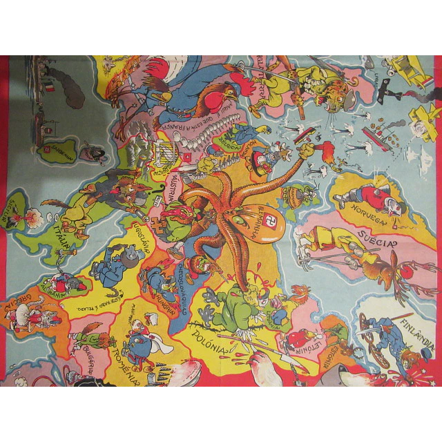 Mapa Cómico Da Europa(Guerra 1940) Carlos Ribeiro