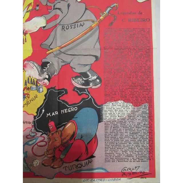 Mapa Cómico Da Europa(Guerra 1940) Carlos Ribeiro