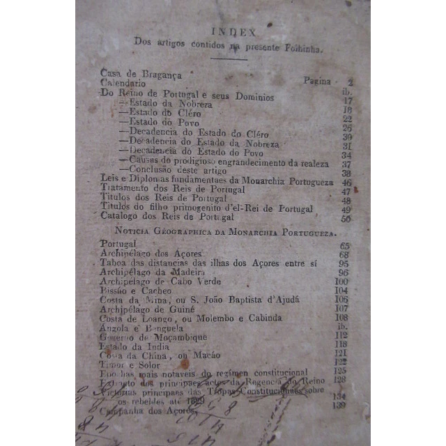 Folhinha Da Terceira Para O Anno De 1832 Bixesto Angra