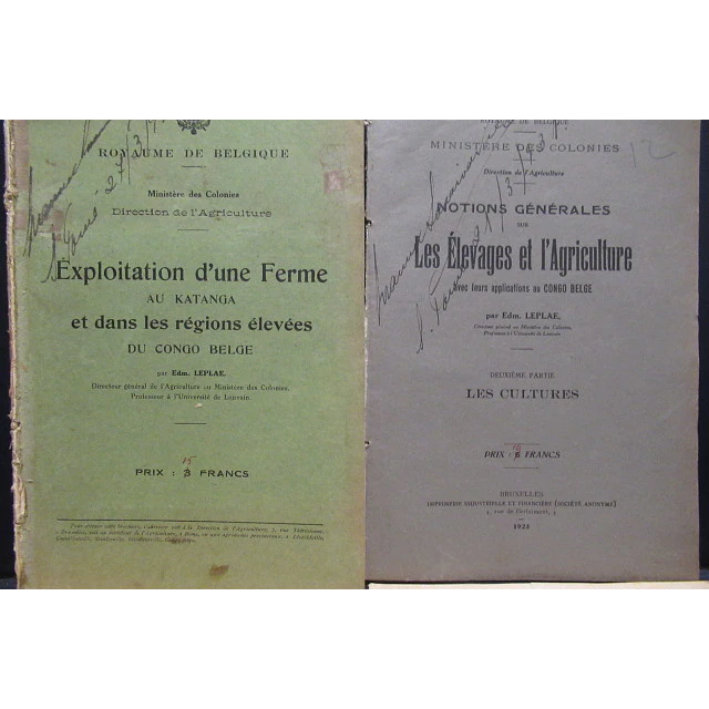 L`Agriculture Regions Élevées/Élevages/Plantations Congo Belges 1923 Edm. Leplae