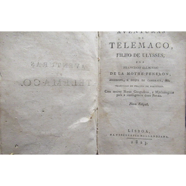 Aventuras De Telemaco Filho Ulysses 1823 Francisco Salignac De La Mothe Fenelon