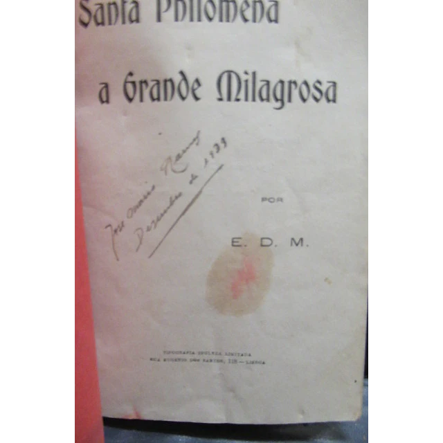 Santa Filomena A Grande Milagrosa 1930 E. D. M.