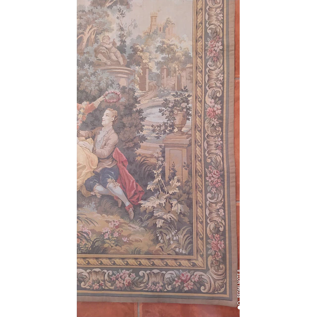Tapeçaria Francesa de Halluin, ponto de Gobelim - "L'Indiscrétion"