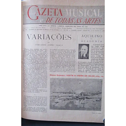 Gazeta Musical Todas Artes Vol. 5 Nºs. 82/105 1958/9 E. Nunes/M. Vitória Quintas/J. J. Cochofel