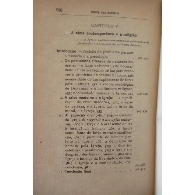 A Igreja E O Pensamento Contemporâneo 1944 D. Manuel Gonçalves Cerejeira