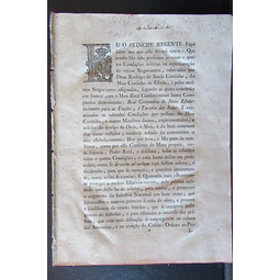 Alvará Regio Real Companhia Fiações/Tecidos Das Sedas Beiras... 1802 Principe Regente