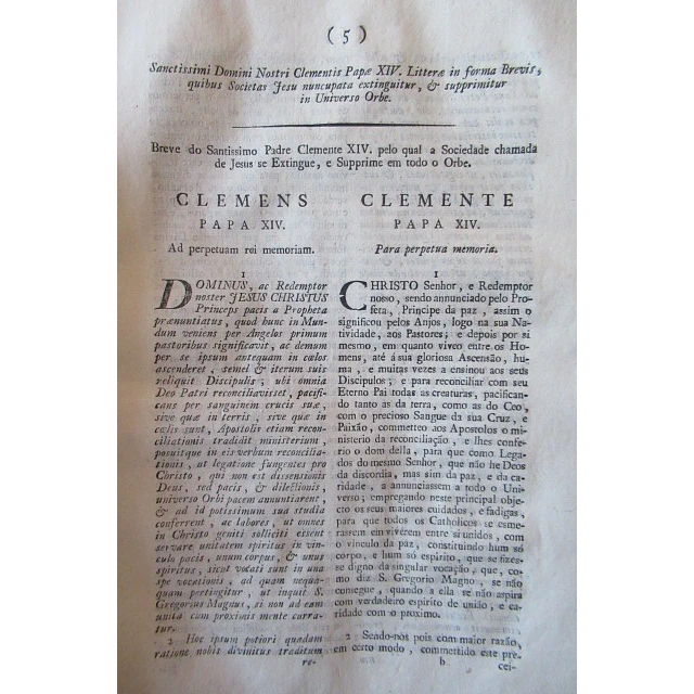 Ordem Regia/Breve Papal Extinção Compª Jesus 1773 D. José/Marquês De Pombal