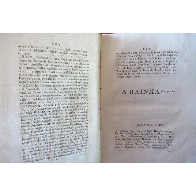 Carta De Lei D. Maria 1ª Ordens Militares 1789