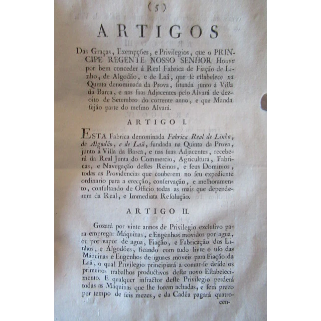 Guerra Das Laranjas/Sentença Verissí. Antº. Gama Lobo Governador/Juromenha 1802 Principe Regente