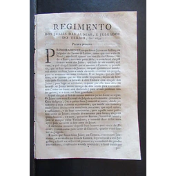 Regimento Juizes Dos Aldeas, E Julgados Do Termo, &c. 1639 13 Abril 1807 Senado