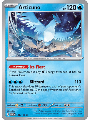 Articuno #144/165 Pokemon Scarlet & Violet 151