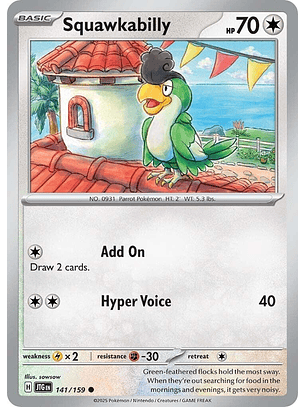 Squawkabilly #141/159 Pokemon Journey Together