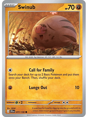 Swinub #77/159 Pokemon Journey Together