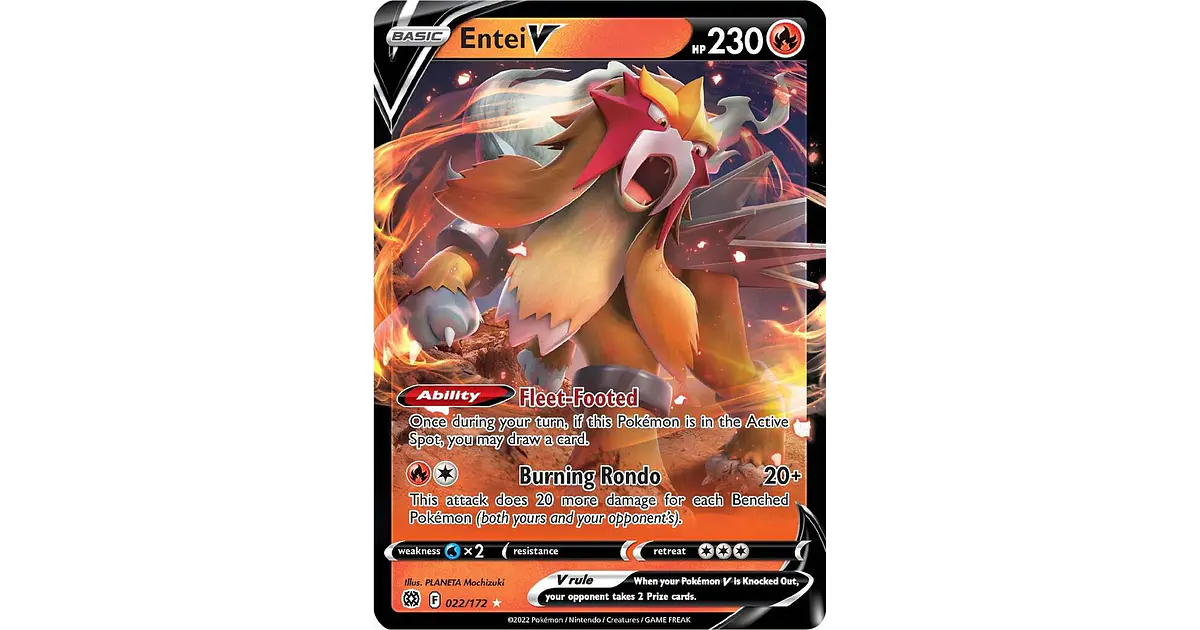 Entei V #22/172 Pokemon Brilliant Stars