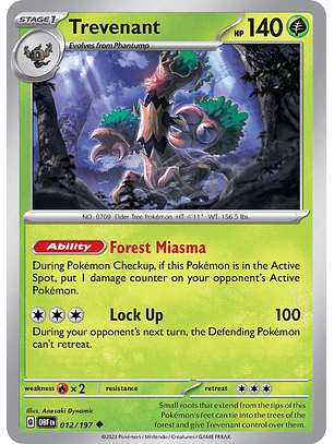Trevenant #12/197 Pokemon Obsidian Flames