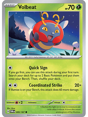 Volbeat #9/167 Pokémon Twilight Masquerade