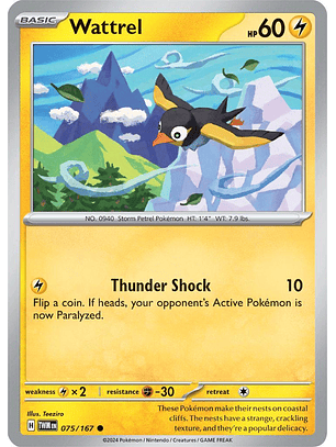 Wattrel #75/167 Pokémon Twilight Masquerade