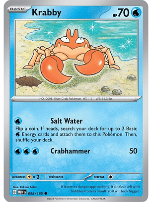 Krabby #98/165 Pokémon Scarlet & Violet 151