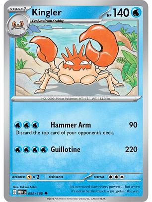 Kingler #99/165 Pokémon Scarlet & Violet 151