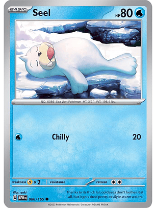 Seel #86/165 Pokémon Scarlet & Violet 151