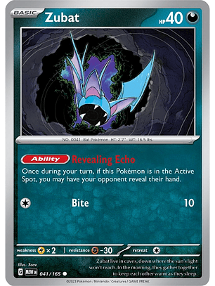 Zubat #41/165 Pokémon Scarlet & Violet 151