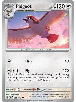 Pidgeot #18/165 Pokémon Scarlet & Violet 151
