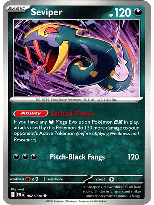 Seviper #62/94 Phantasmal Flames