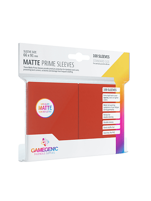 Gamegenic - Sleeves Matte Prime Sleeves - Red (100)
