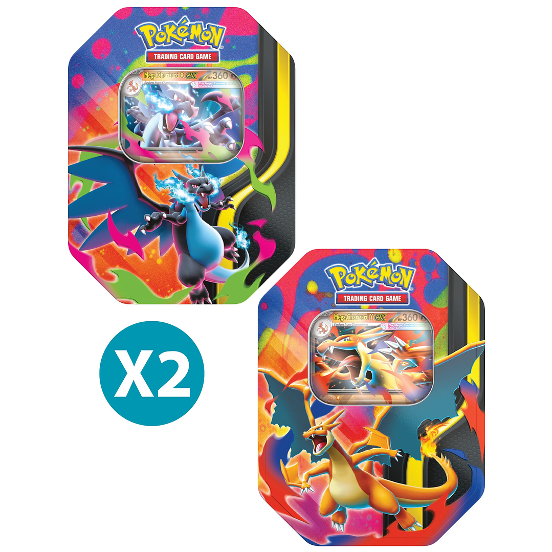[PREVENTA 20/02/2026] POKEMON TCG PACK X 2 MEGA CHARIZARD X - Y TIN INGLÉS 1