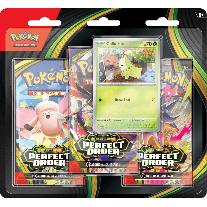 [PREVENTA 27/03/2026] POKEMON TCG MEGA EVOLUTION - PERFECT ORDER - 3-PACK BLISTER - INGLES 1