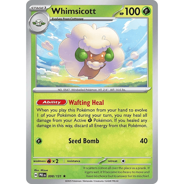 Whimsicott #8/131 Pokémon Prismatic Evolutions 1