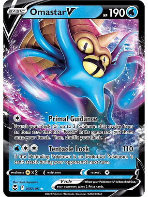 Omastar V #35/195 Pokémon Silver Tempest