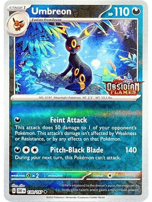 Umbreon [Stamped] #130 Pokémon Obsidian Flames