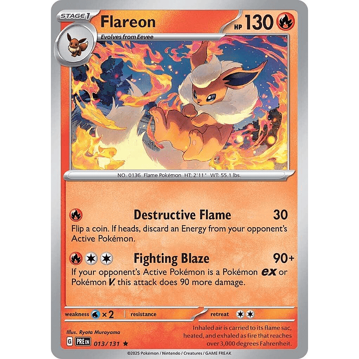 Flareon #13/131 Pokémon Prismatic Evolutions 1