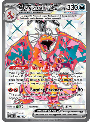 Charizard ex #215/197 Pokémon Obsidian Flames