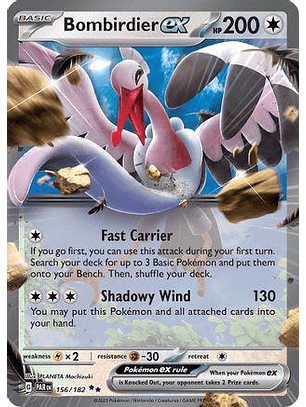 Bombirdier ex #156/182 Pokémon Paradox Rift