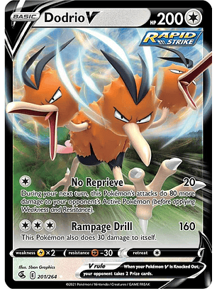 Dodrio V #201/264 Pokémon Fusion Strike