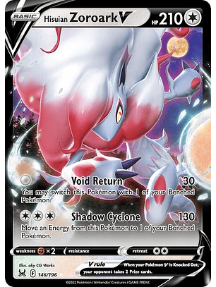 Hisuian Zoroark V #146/196 Pokémon Lost Origin
