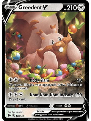 Greedent V #120/159 Pokémon Crown Zenith