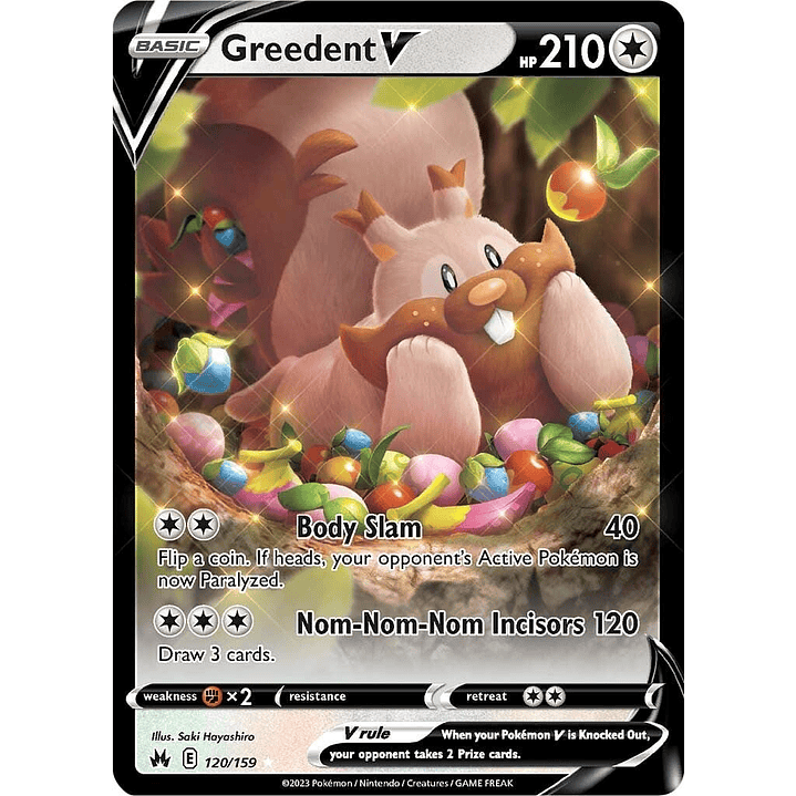 Greedent V #120/159 Pokémon Crown Zenith 1