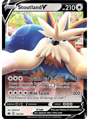 Stoutland V #116/159 Pokémon Crown Zenith