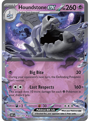 Houndstone ex #102/197 Pokémon Obsidian Flames