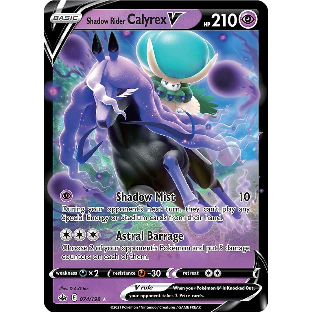 Shadow Rider Calyrex V #74/198 Pokémon Chilling Reign 1
