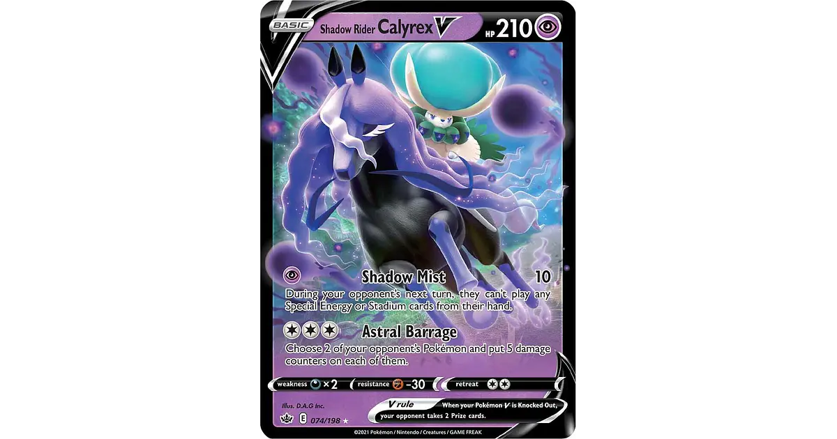 Shadow Rider Calyrex V #74/198 Pokémon Chilling Reign