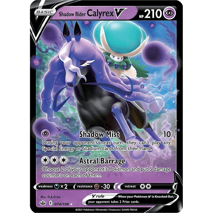 Shadow Rider Calyrex V #74/198 Pokémon Chilling Reign 1