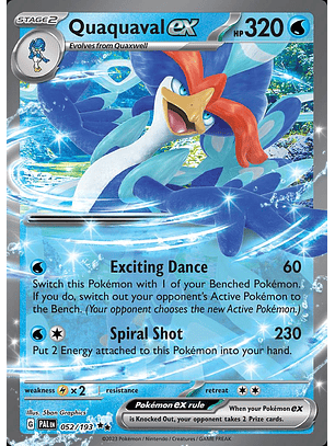Quaquaval ex #52/193 Pokémon Paldea Evolved