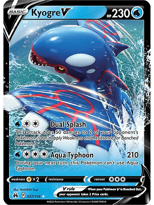 Kyogre V #37/159 Pokémon Crown Zenith