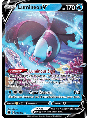 Lumineon V #40/172 Pokémon Brilliant Stars