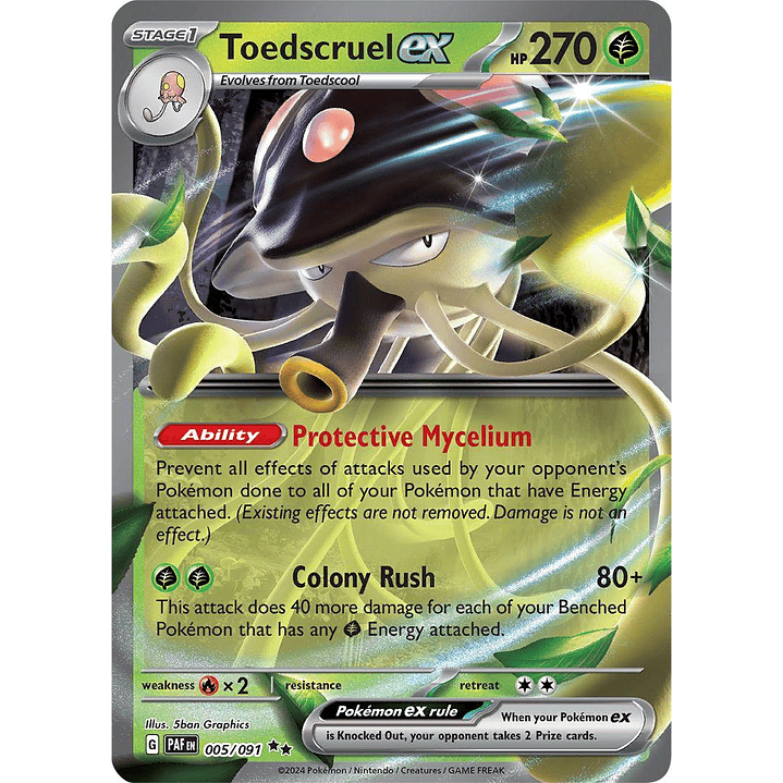 Toedscruel ex #5/91 Pokémon Paldean Fates 1